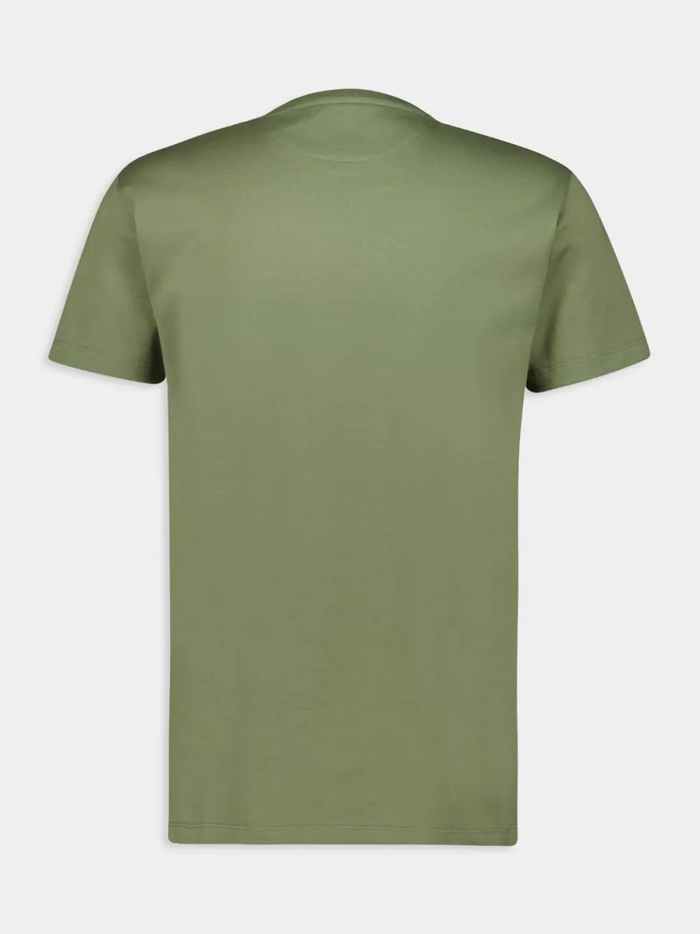 Olive Green Cotton T-Shirt with FF Embroidery sold by Fashion Clinic product image thumbnail 2