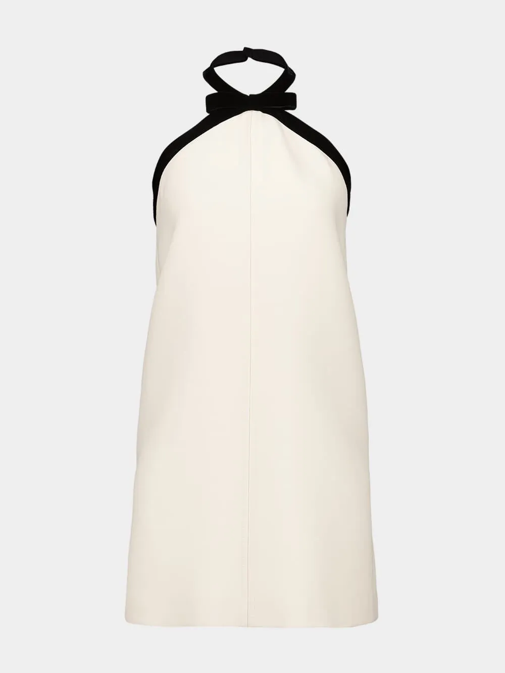 Ecru Mini Cocktail Dress with Halter Neck sold by Fashion Clinic product image thumbnail 2