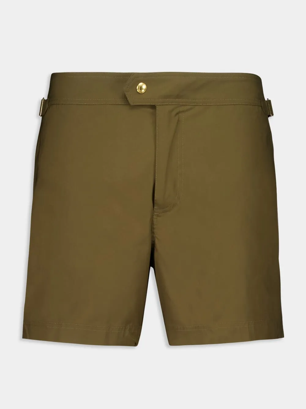 Military Green Nylon Swim Shorts sold by Fashion Clinic