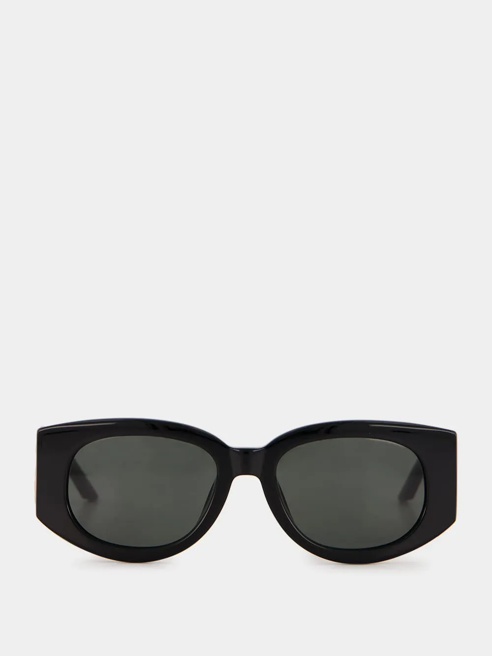 Black Oval Wave Acetate Sunglasses sold by Fashion Clinic