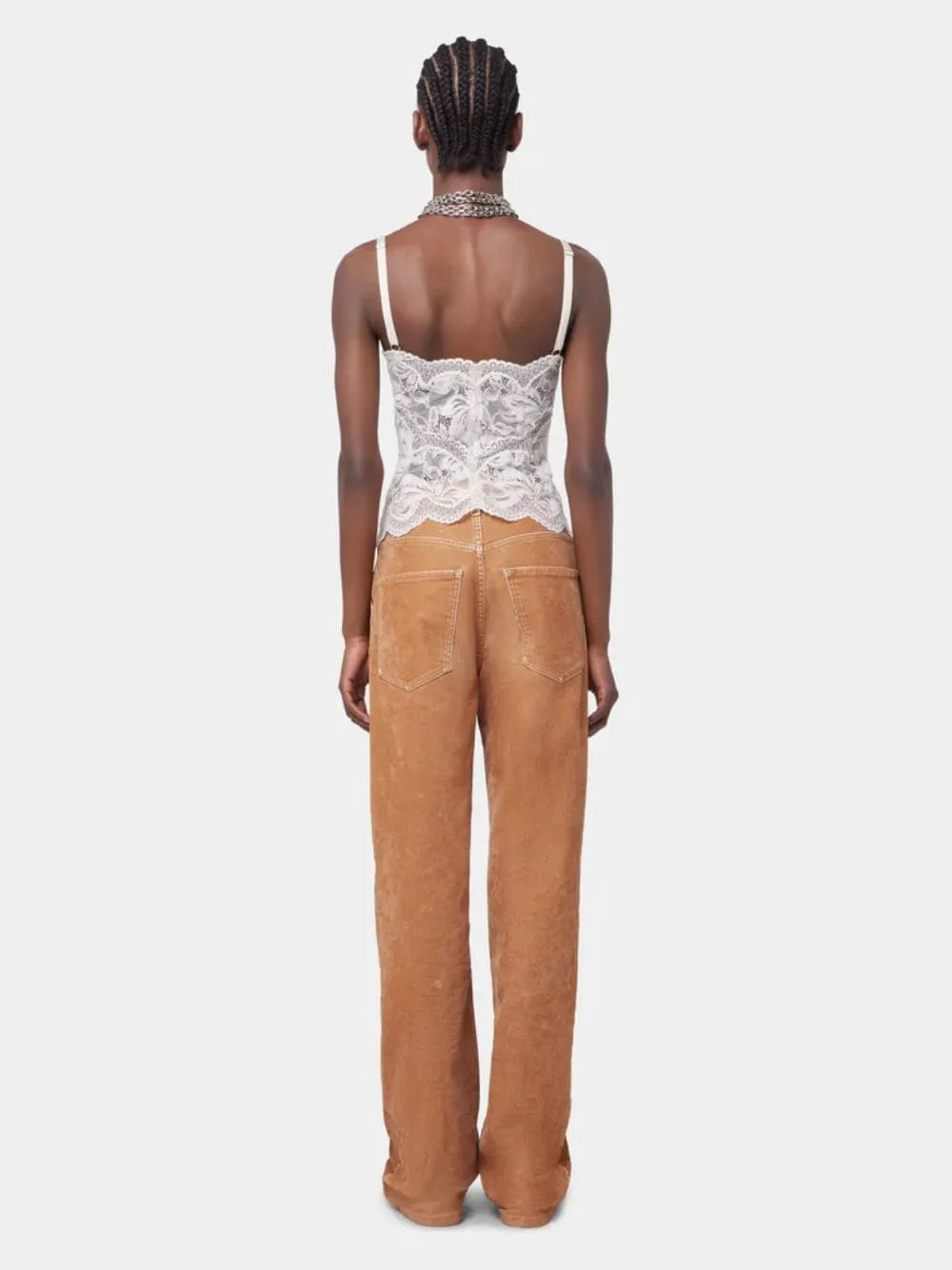 Ivory Lace Tank Top with Scalloped Edges sold by Fashion Clinic product image thumbnail 3