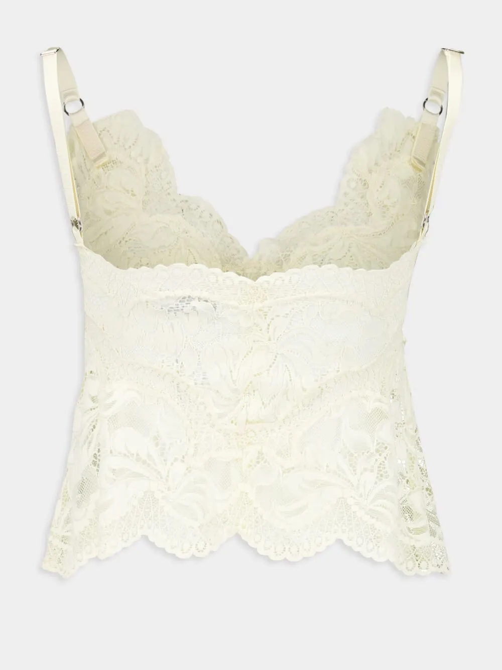 Ivory Lace Tank Top with Scalloped Edges sold by Fashion Clinic product image thumbnail 4