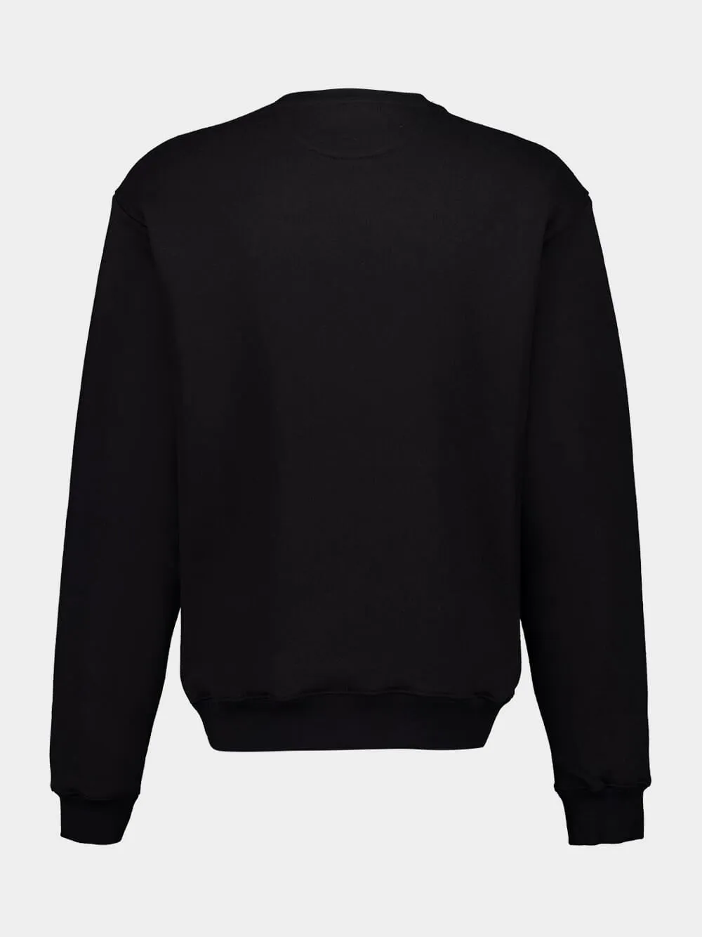 Black Cotton Crewneck Sweatshirt with Chez Valentino Patch sold by Fashion Clinic product image thumbnail 5