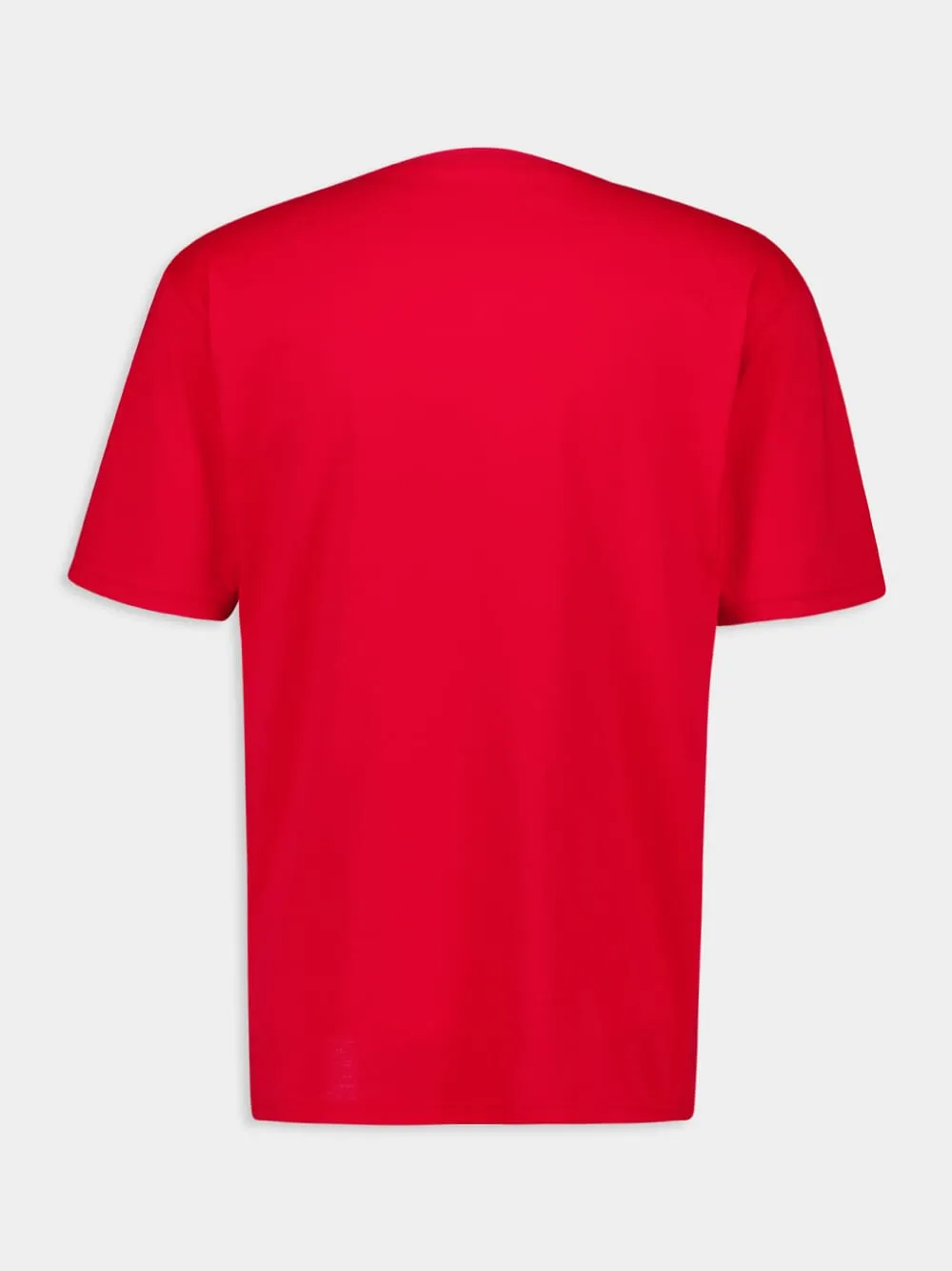 Red Cotton T-Shirt with Chez Valentino Print sold by Fashion Clinic product image thumbnail 2