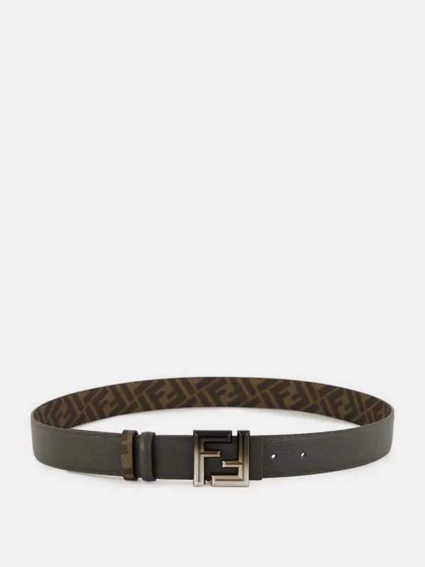 Khaki Green FF Rounded Belt sold by Fashion Clinic