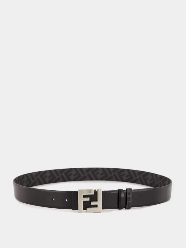 Black FF Squared Reversible Belt sold by Fashion Clinic