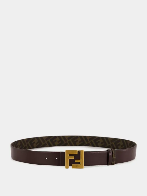 Dark Brown FF Squared Reversible Belt sold by Fashion Clinic
