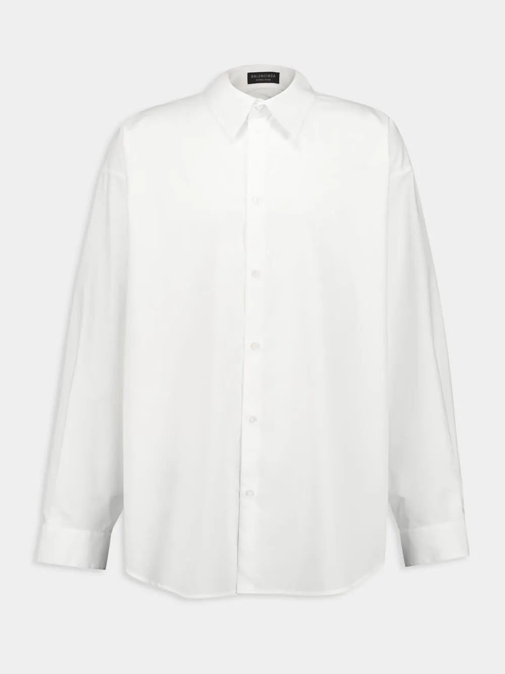 White Minimal Poplin Shirt sold by Fashion Clinic