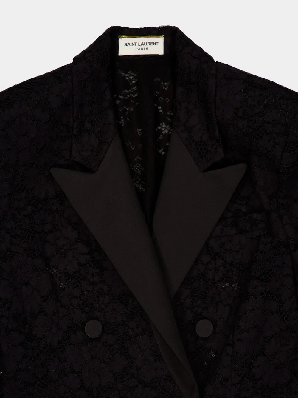 Black Lace Double-Breasted Jacket sold by Fashion Clinic product image thumbnail 3