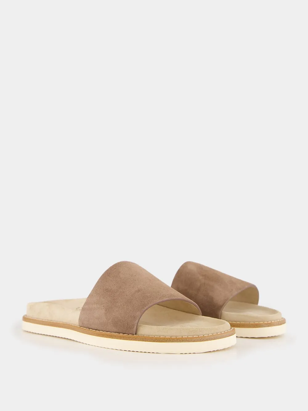 Brown Suede Slide Sandals sold by Fashion Clinic product image thumbnail 3