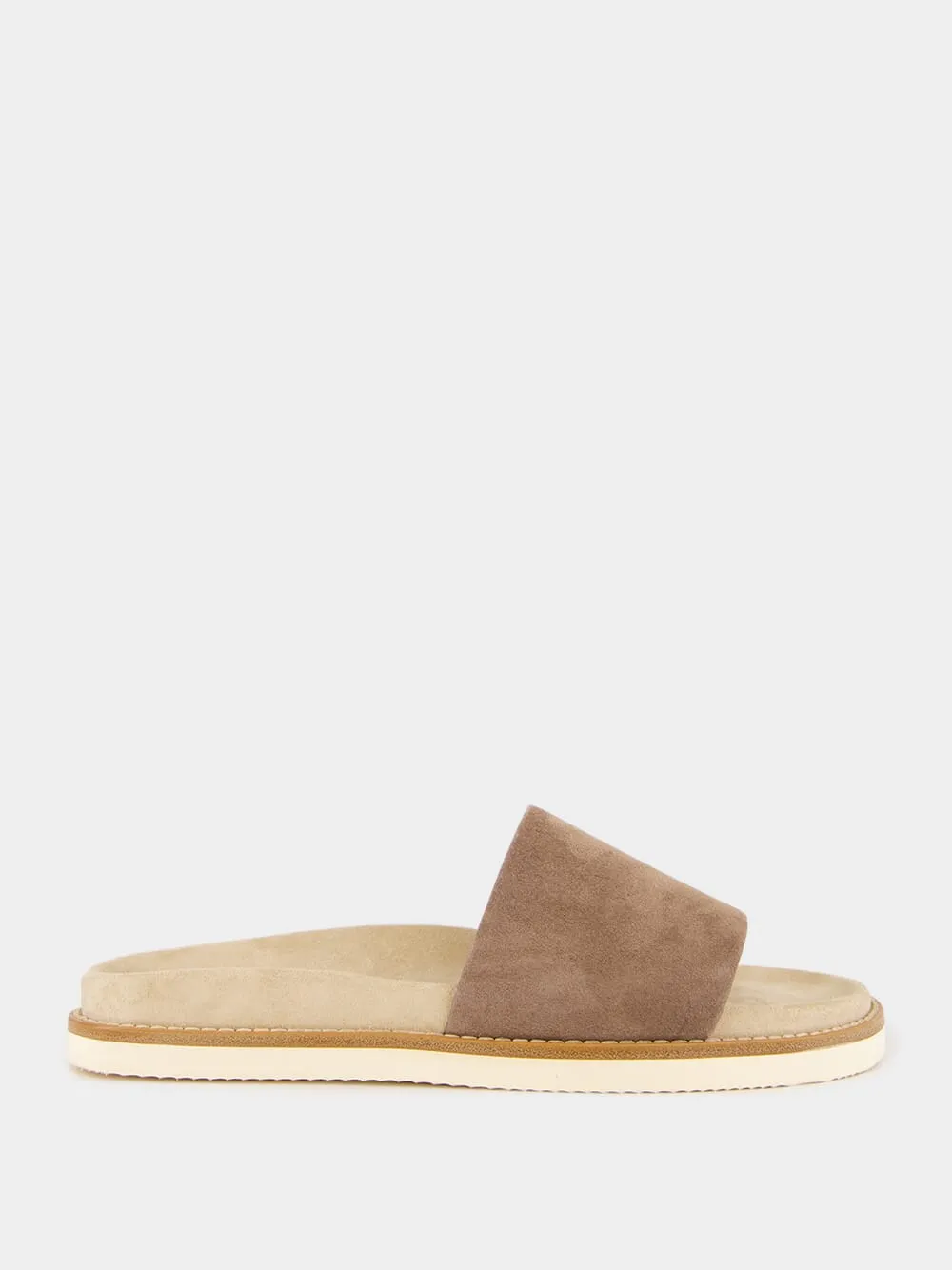 Brown Suede Slide Sandals sold by Fashion Clinic