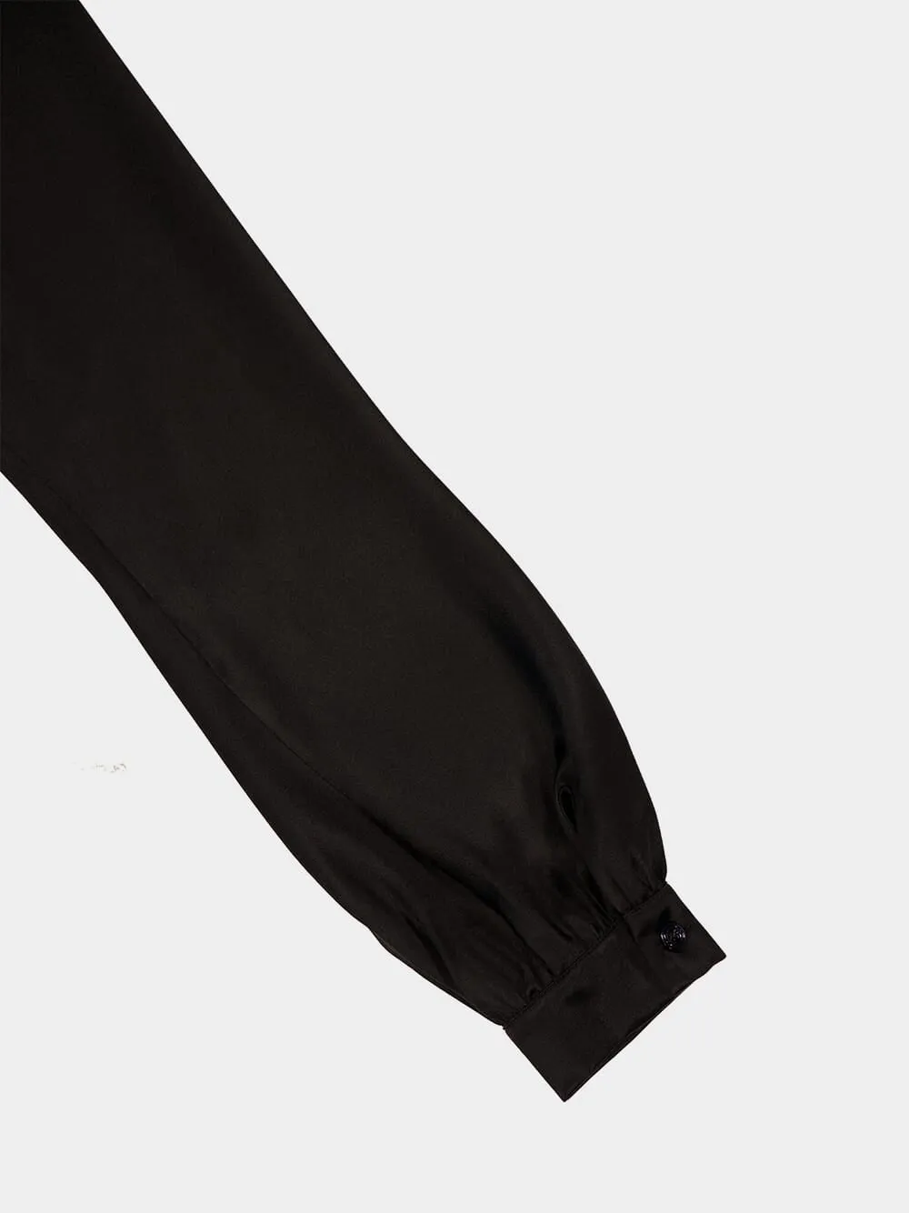 Black Mock Neck Blouse Charmeuse sold by Fashion Clinic product image thumbnail 5