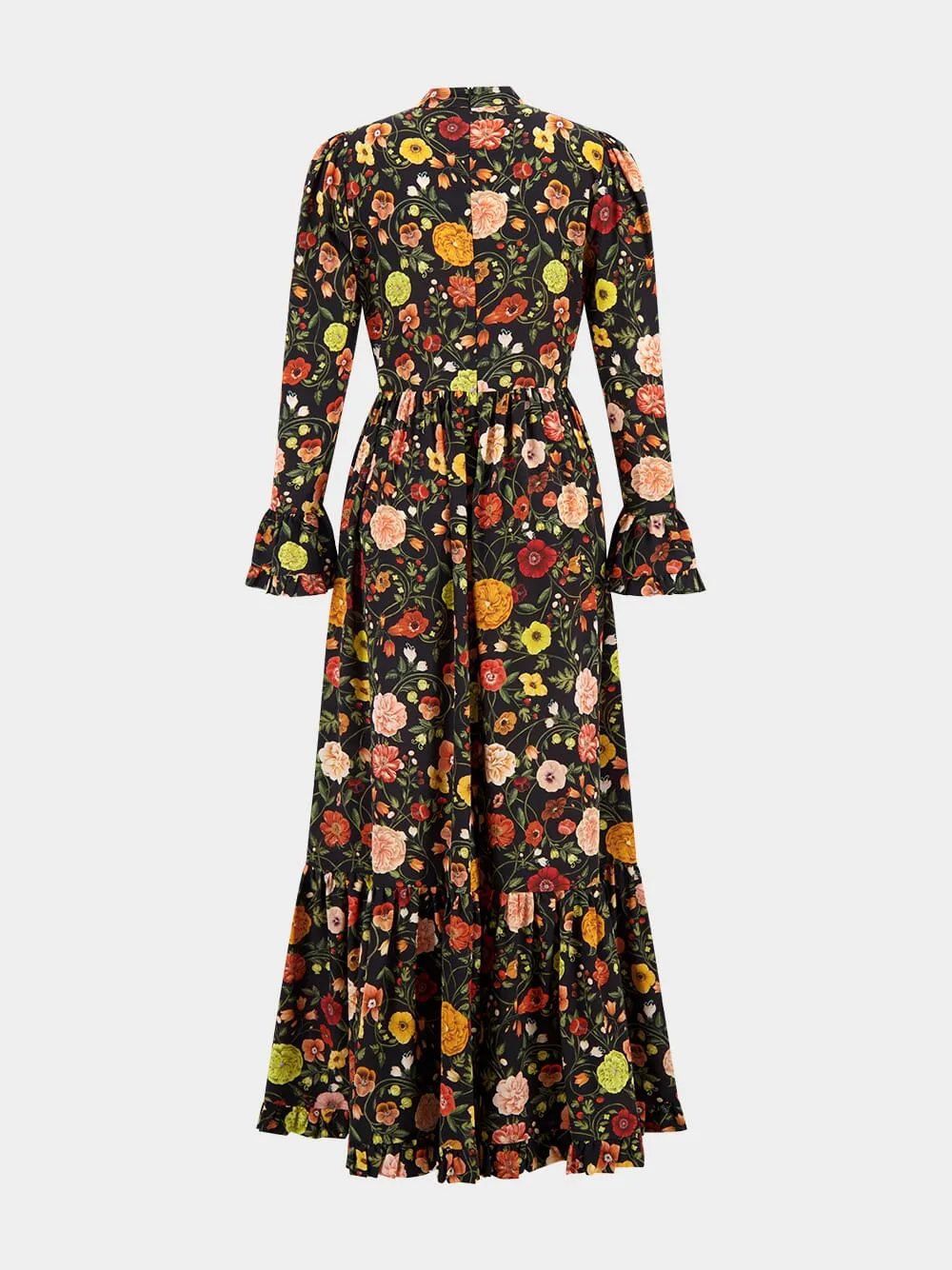 Black Floral Silk Maxi Dress sold by Fashion Clinic product image thumbnail 4