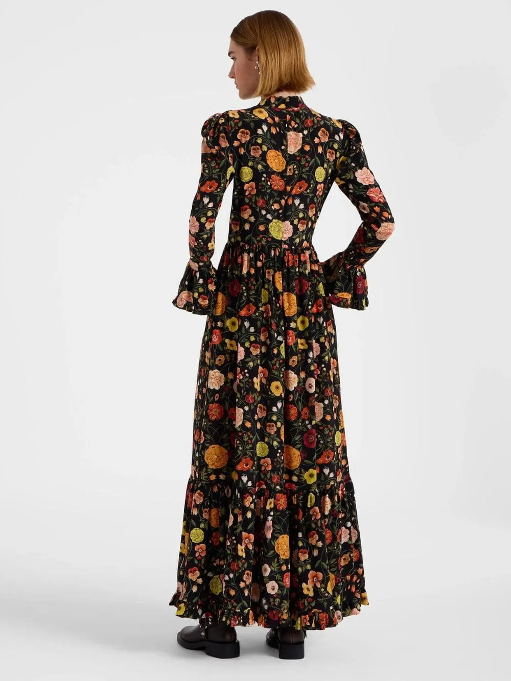 Black Floral Silk Maxi Dress sold by Fashion Clinic product image thumbnail 3