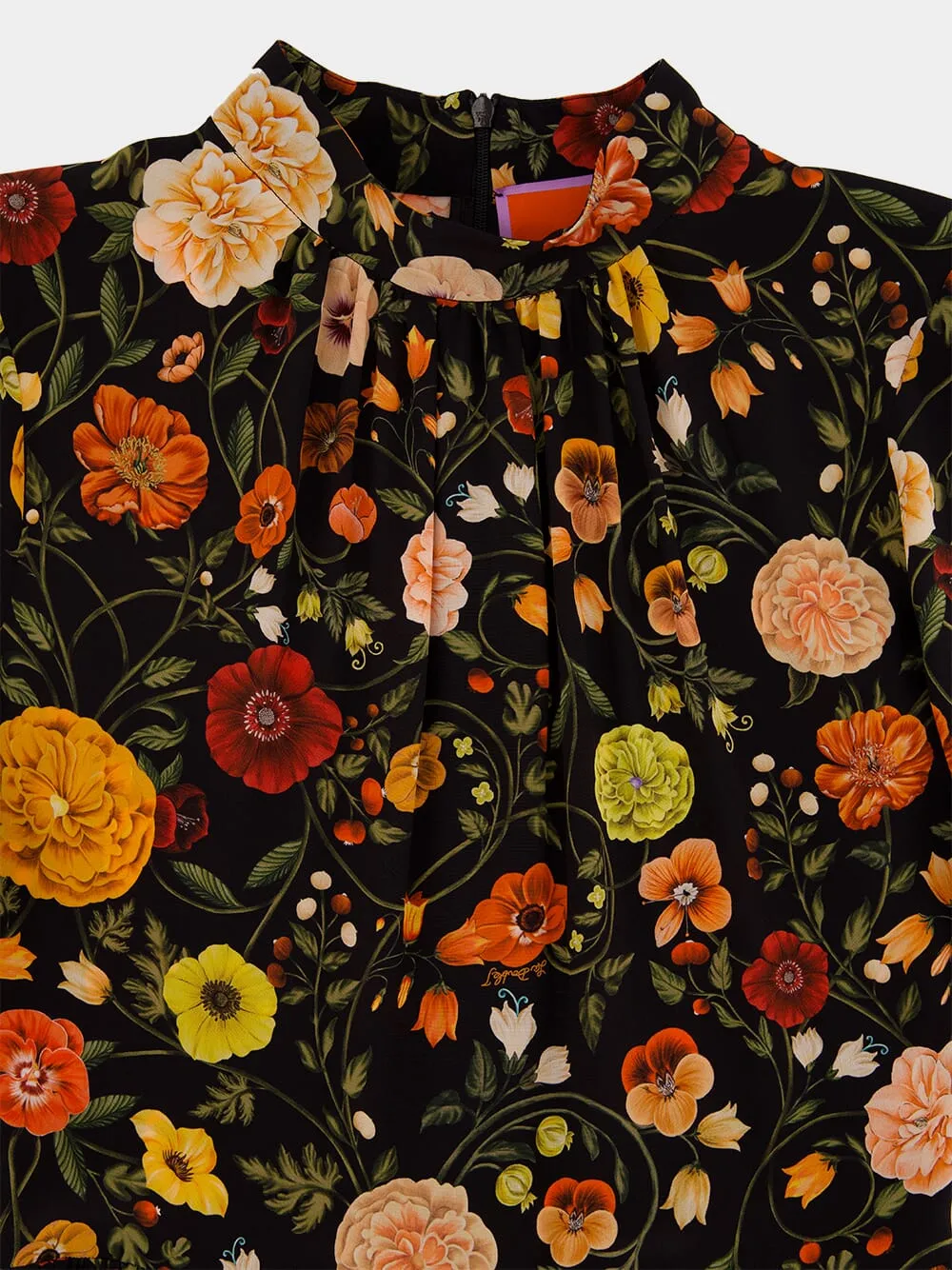 Black Floral Silk Maxi Dress sold by Fashion Clinic product image thumbnail 5