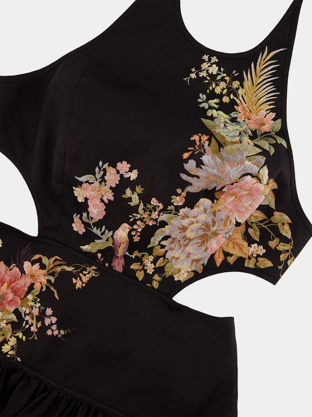 Black Floral Tallow Halter Midi Dress sold by Fashion Clinic product image thumbnail 5
