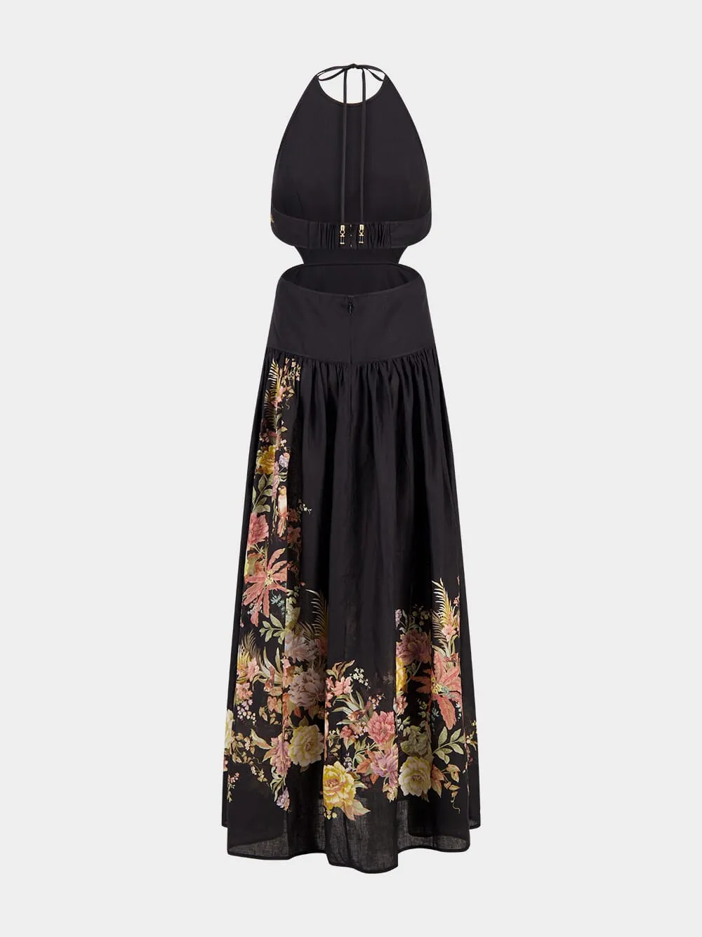Black Floral Tallow Halter Midi Dress sold by Fashion Clinic product image thumbnail 3