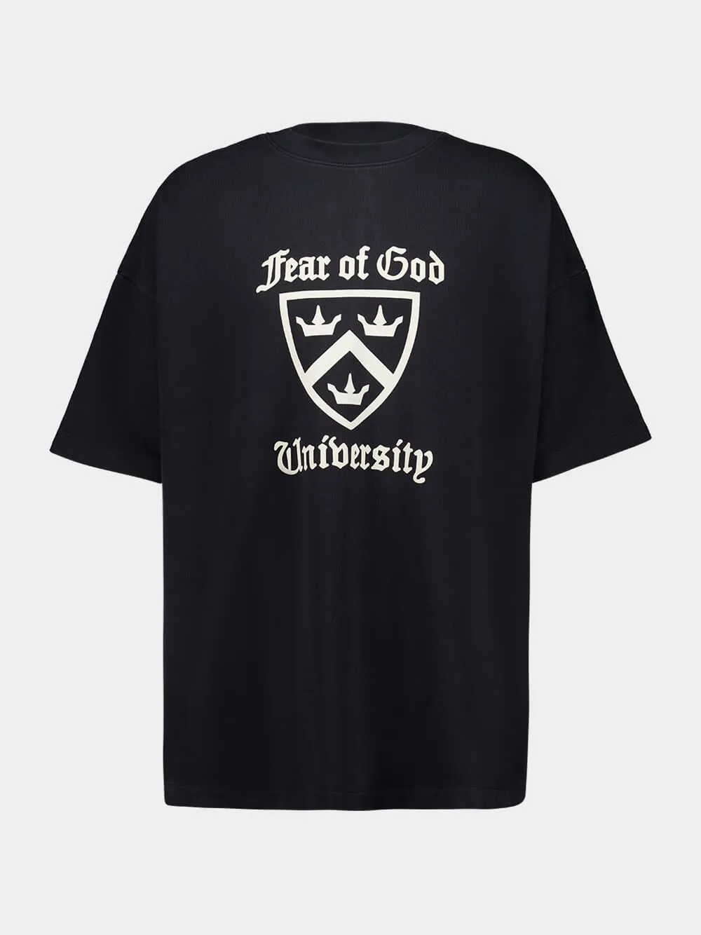 University Black Cotton T-Shirt sold by Fashion Clinic