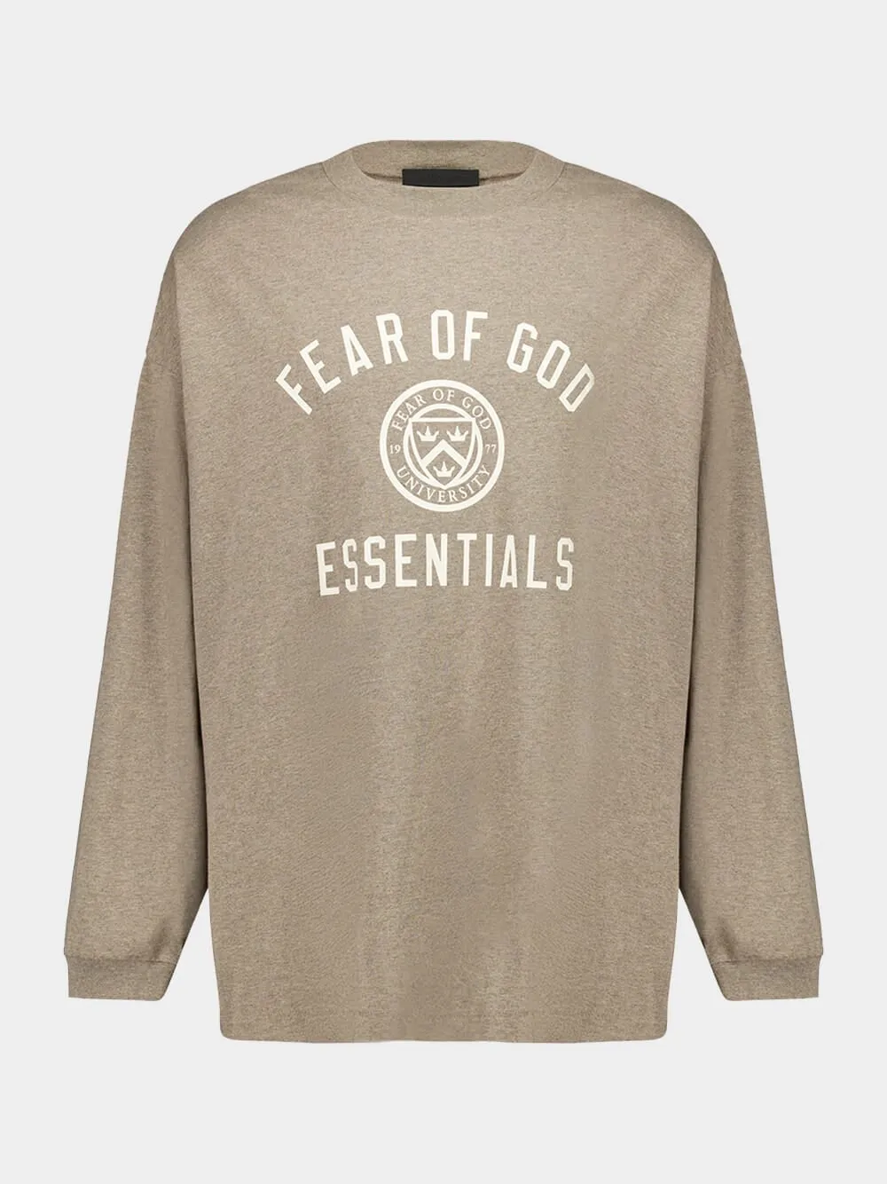Heather Gray Long-Sleeve Logo Top sold by Fashion Clinic