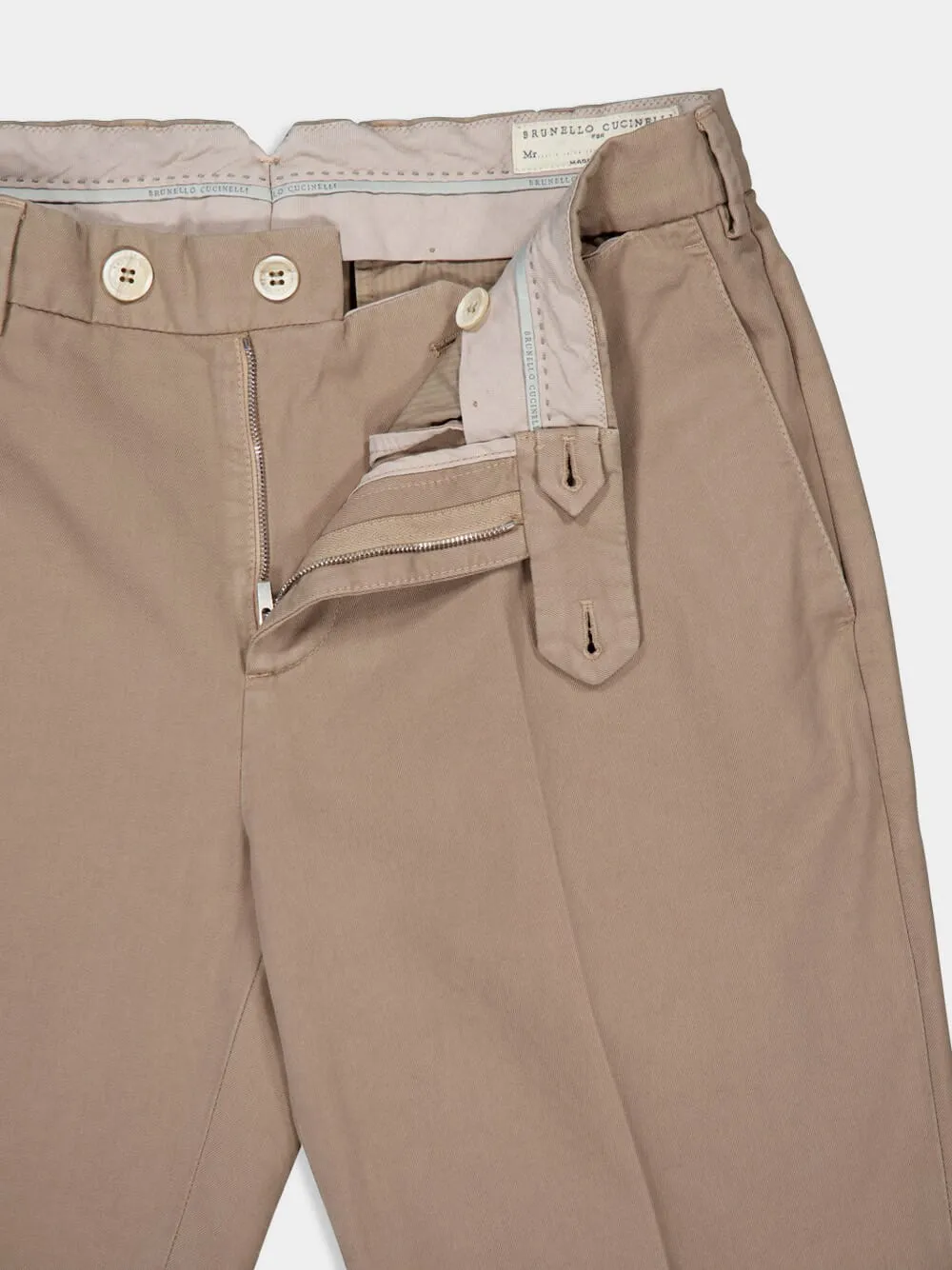 Slim-Fit Cotton Gabardine Trousers sold by Fashion Clinic product image thumbnail 3