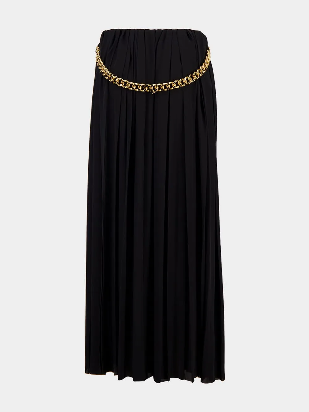 Black Pleated Skirt with Chain Detail sold by Fashion Clinic product image thumbnail 3