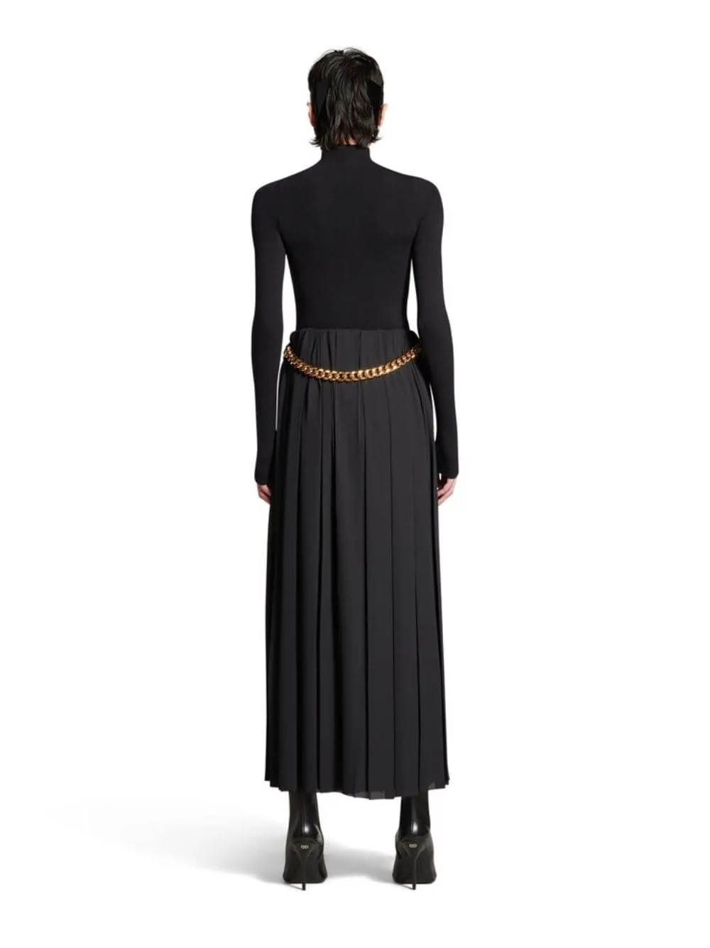 Black Pleated Skirt with Chain Detail sold by Fashion Clinic product image thumbnail 4