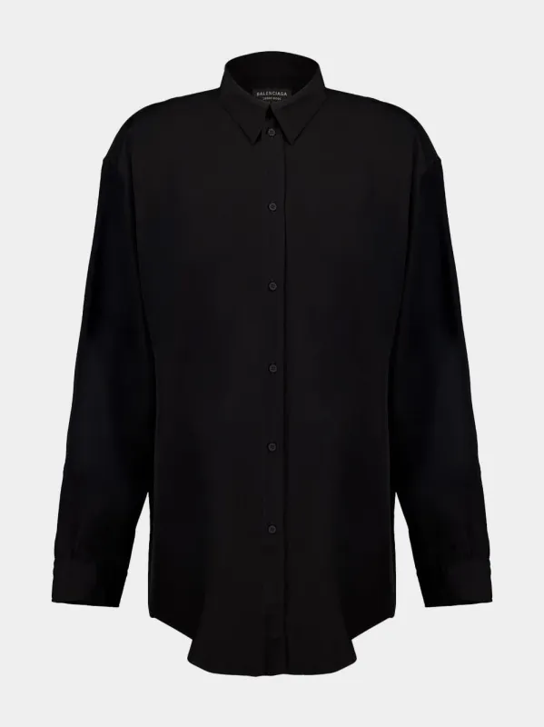 Black Crinkled Fluid Shirt sold by Fashion Clinic