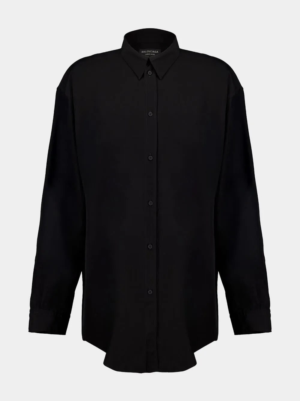 Black Crinkled Fluid Shirt sold by Fashion Clinic