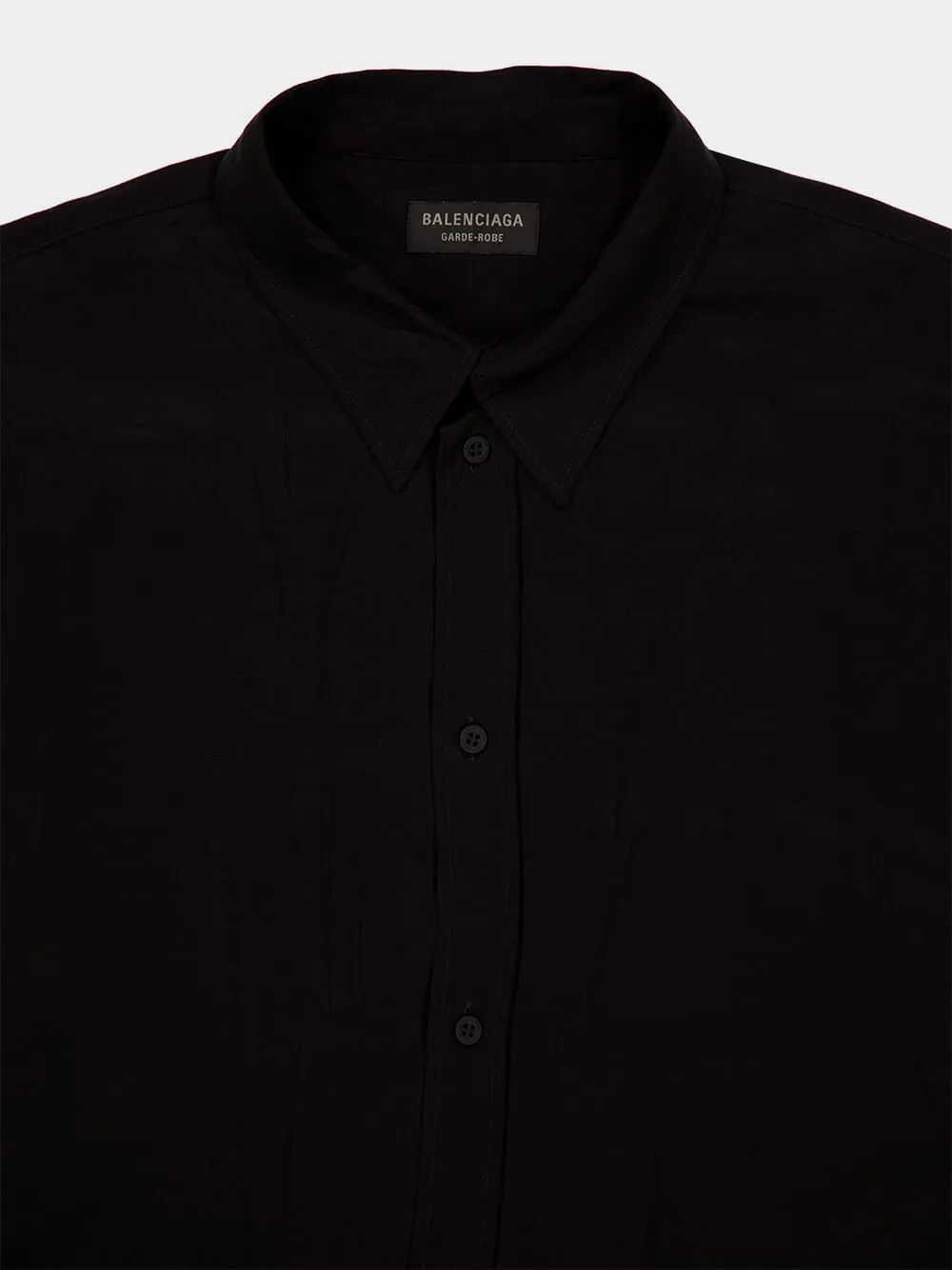 Black Crinkled Fluid Shirt sold by Fashion Clinic product image thumbnail 4