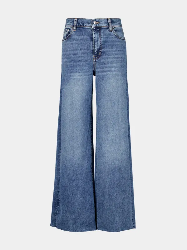 Blue Le Slim Palazzo High-Rise Jeans sold by Fashion Clinic