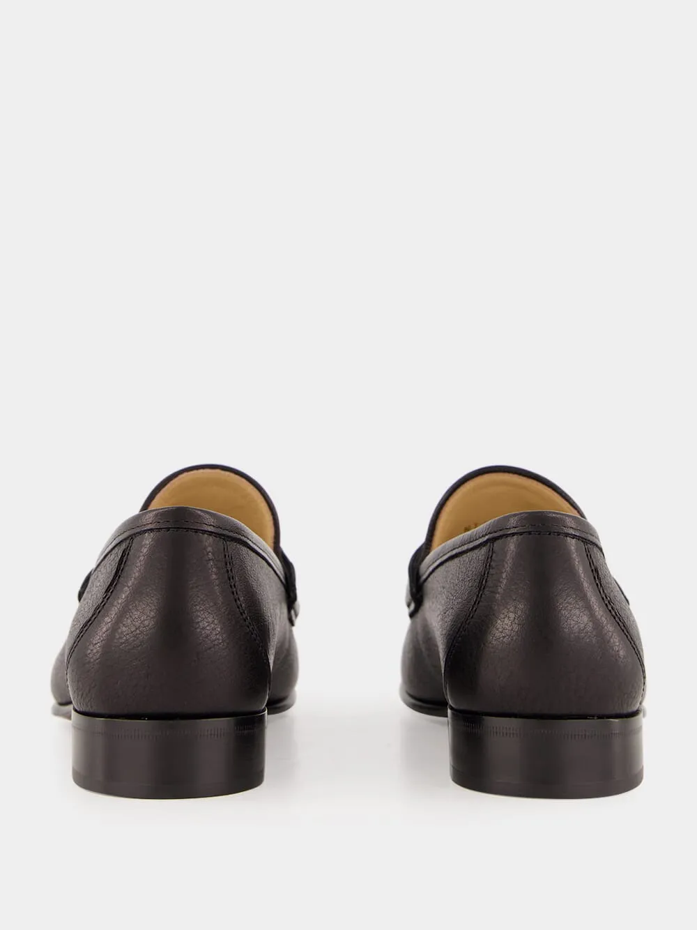 Brass Logo Black Leather Loafers sold by Fashion Clinic product image thumbnail 5