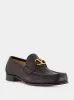 Brass Logo Black Leather Loafers sold by Fashion Clinic