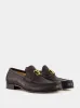 Brass Logo Black Leather Loafers sold by Fashion Clinic