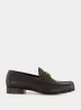 Brass Logo Black Leather Loafers sold by Fashion Clinic