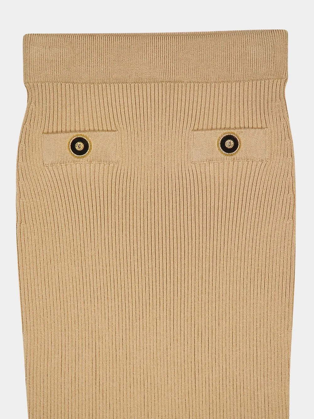 Beige Ribbed Knit Midi Skirt sold by Fashion Clinic product image thumbnail 5