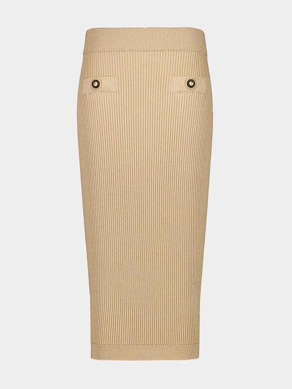 Beige Ribbed Knit Midi Skirt sold by Fashion Clinic product image thumbnail 2