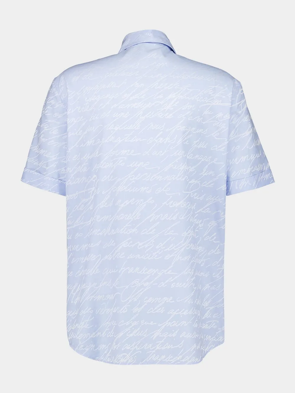 Blue Jacquard "Love Letter" Print Shirt sold by Fashion Clinic product image thumbnail 4