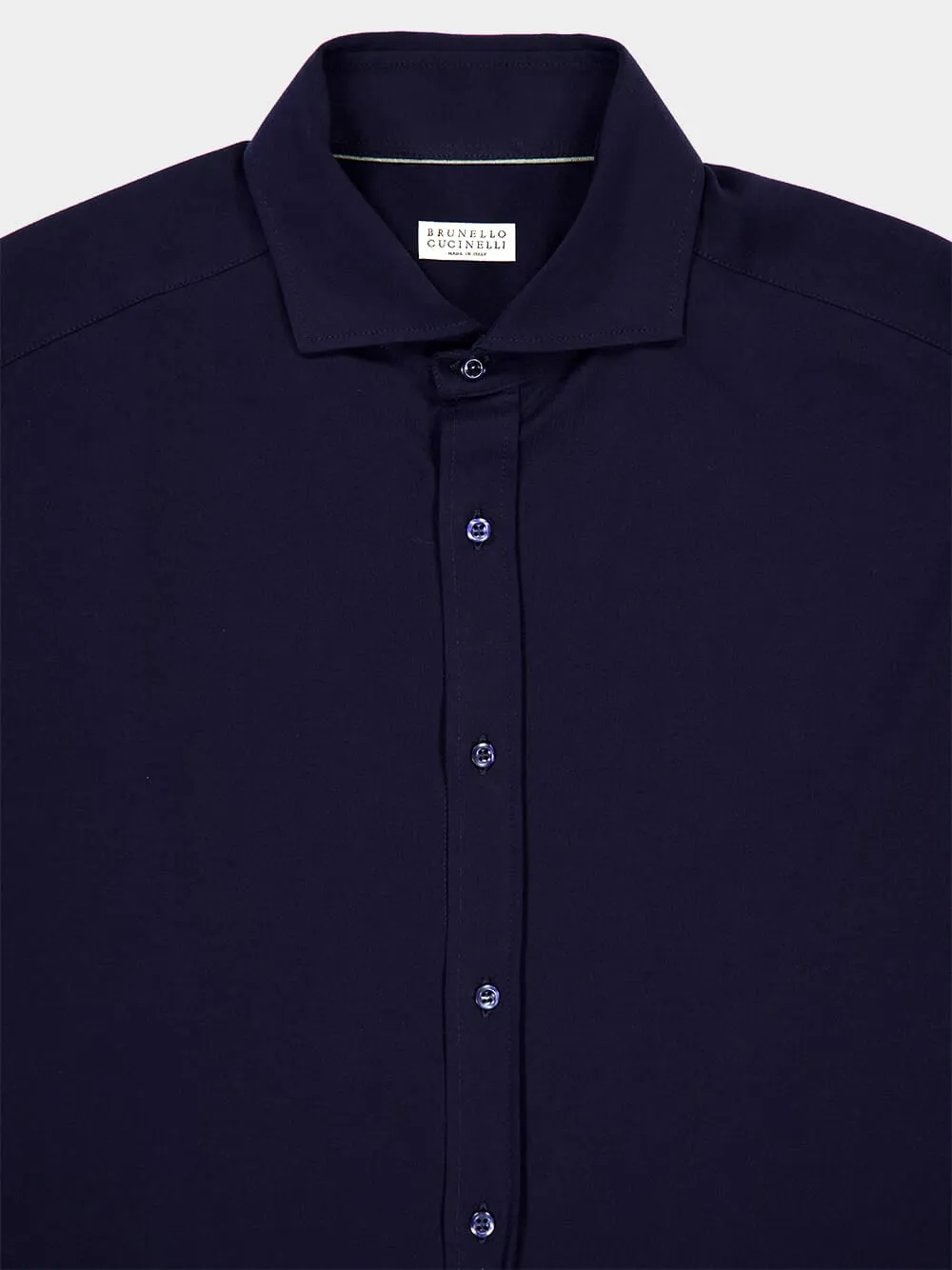 Navy Blue Cotton Tailored Shirt sold by Fashion Clinic product image thumbnail 3
