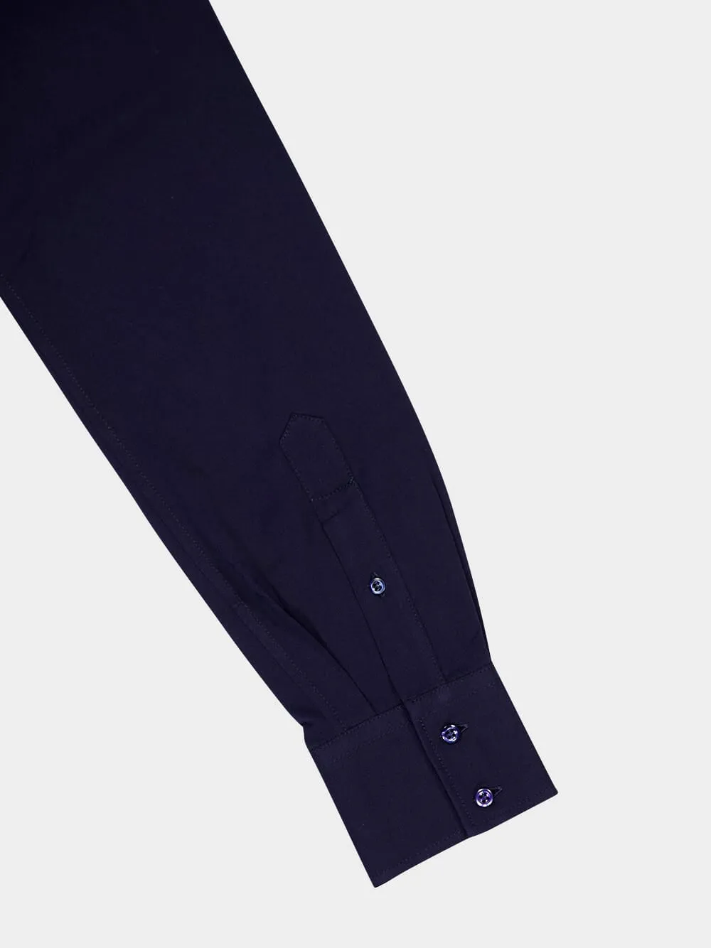 Navy Blue Cotton Tailored Shirt sold by Fashion Clinic product image thumbnail 4