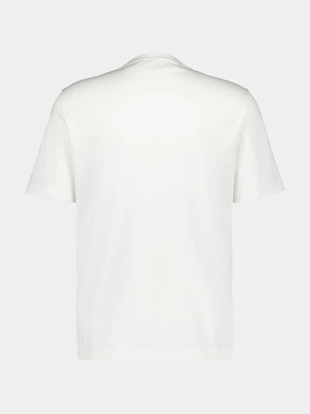 White Cotton Crew-Neck T-Shirt with Logo sold by Fashion Clinic product image thumbnail 2