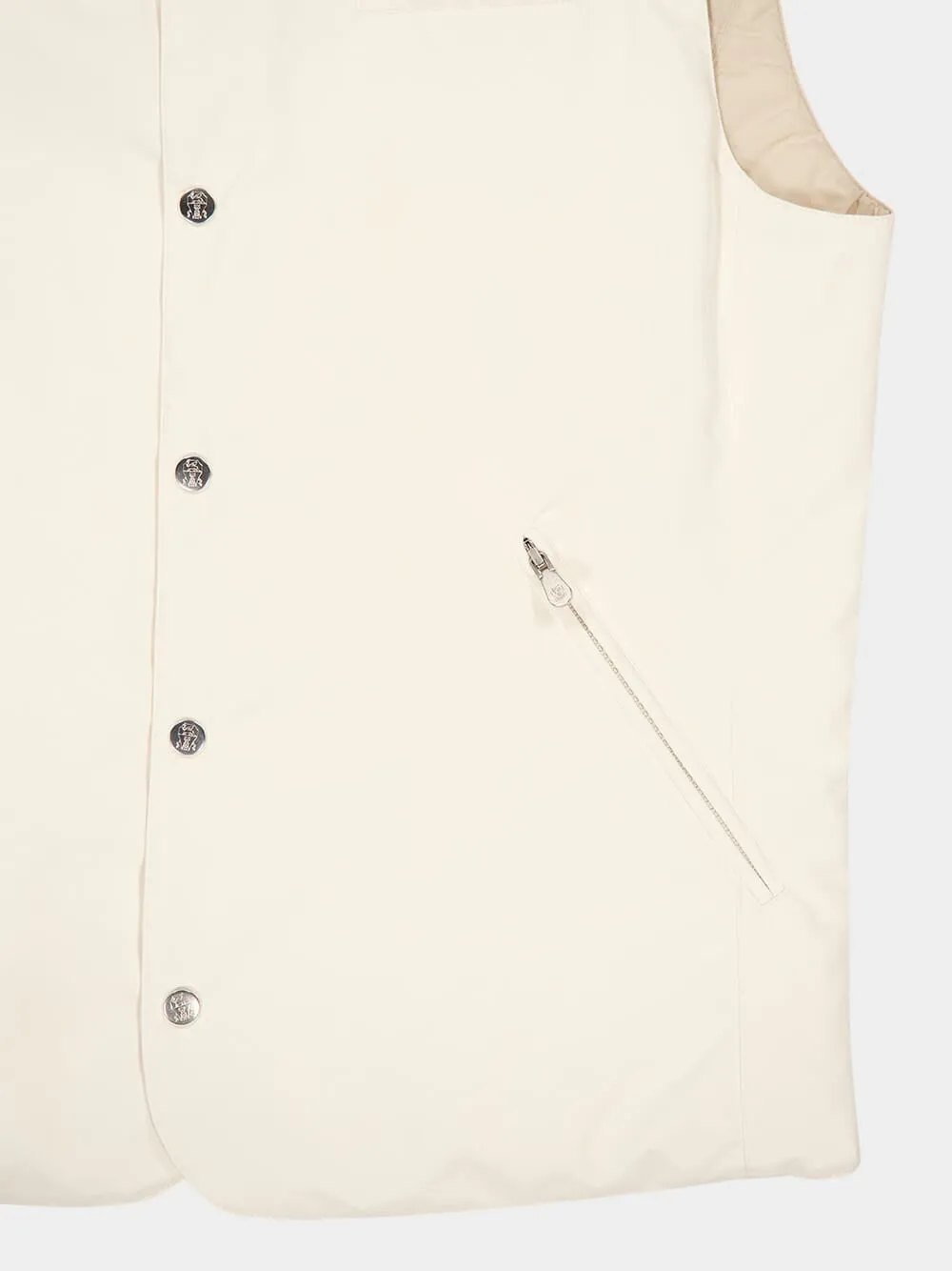 White Water-Resistant Hooded Vest sold by Fashion Clinic product image thumbnail 4