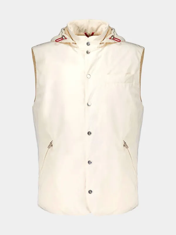 White Water-Resistant Hooded Vest sold by Fashion Clinic