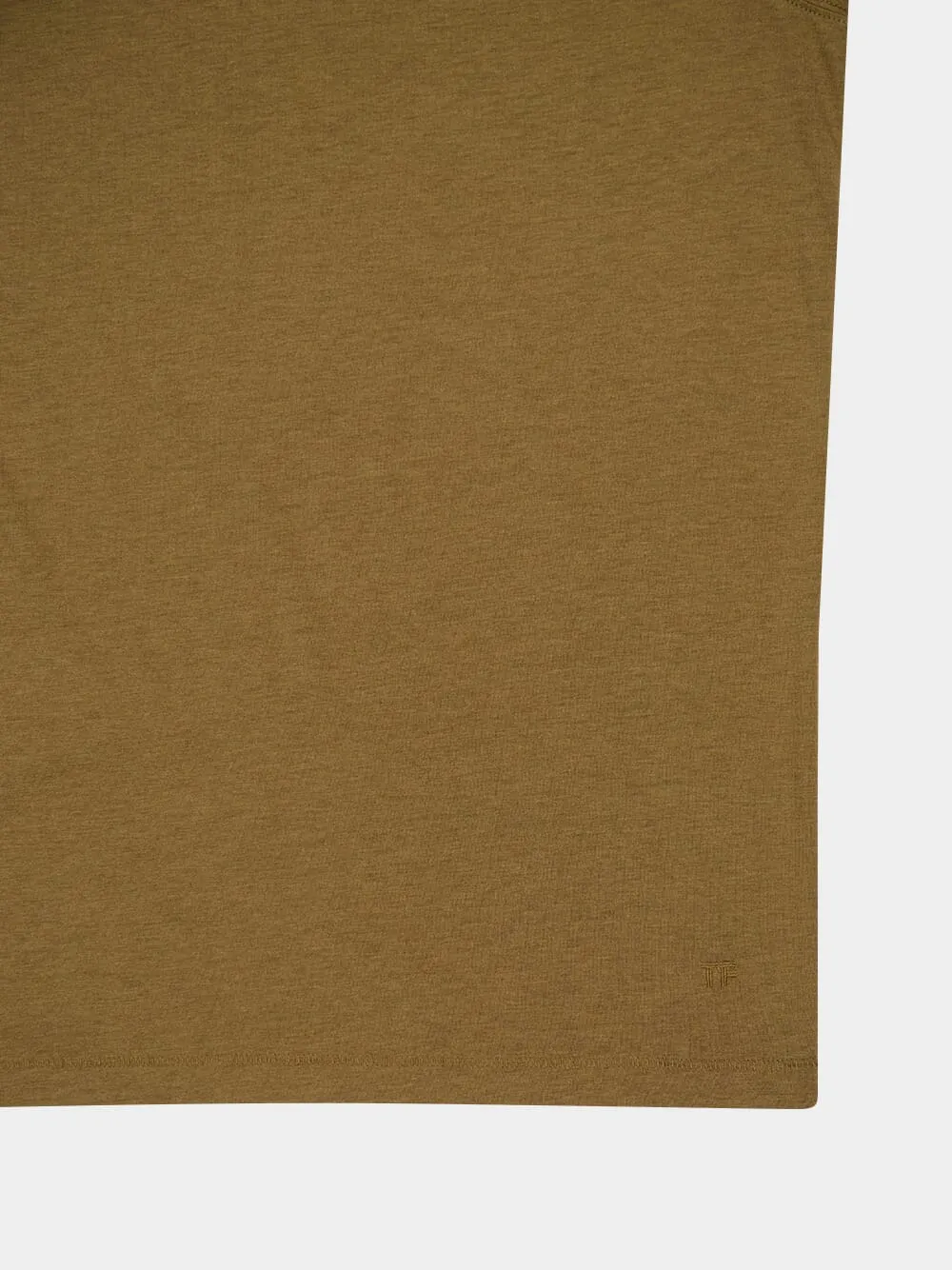 Khaki Brown Crewneck T-Shirt sold by Fashion Clinic product image thumbnail 4