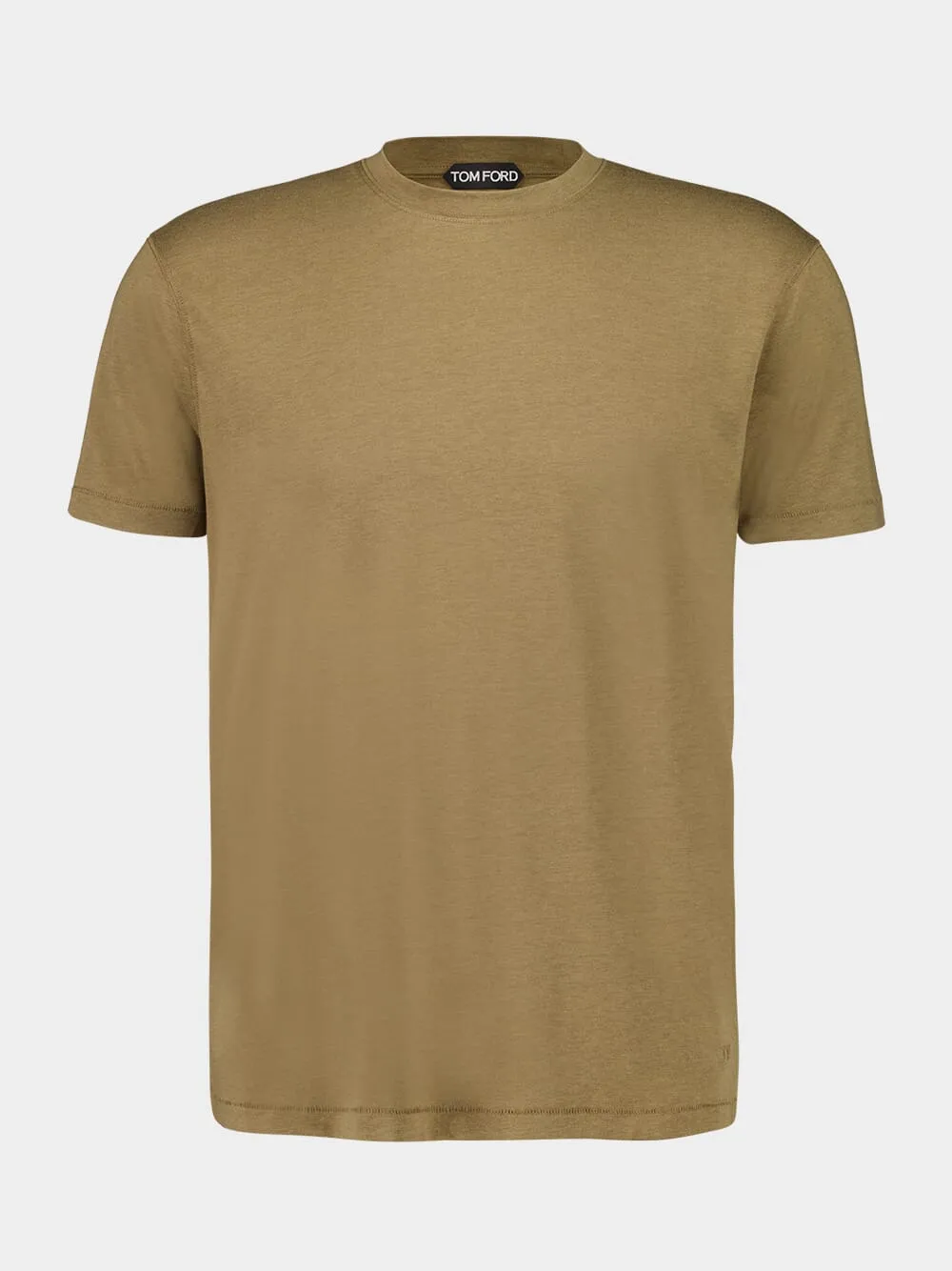 Khaki Brown Crewneck T-Shirt sold by Fashion Clinic