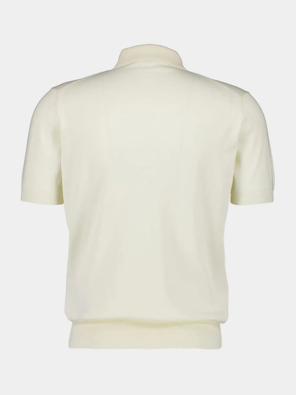 Cream Short-Sleeve Cotton Polo Shirt sold by Fashion Clinic product image thumbnail 2