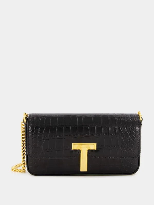 Black Croc-Embossed Mini Bag sold by Fashion Clinic