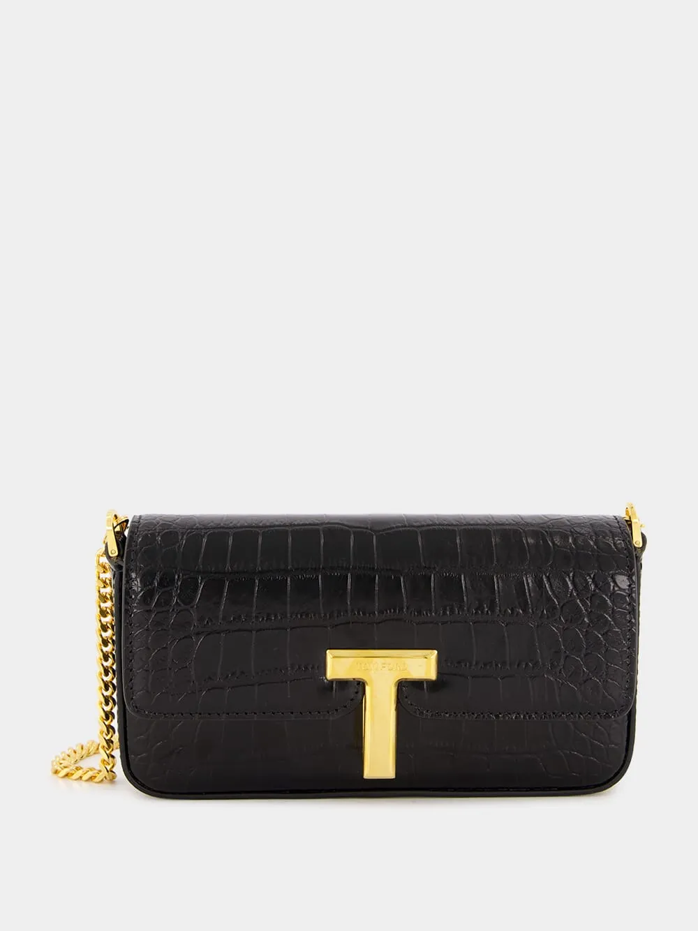 Black Croc-Embossed Mini Bag sold by Fashion Clinic