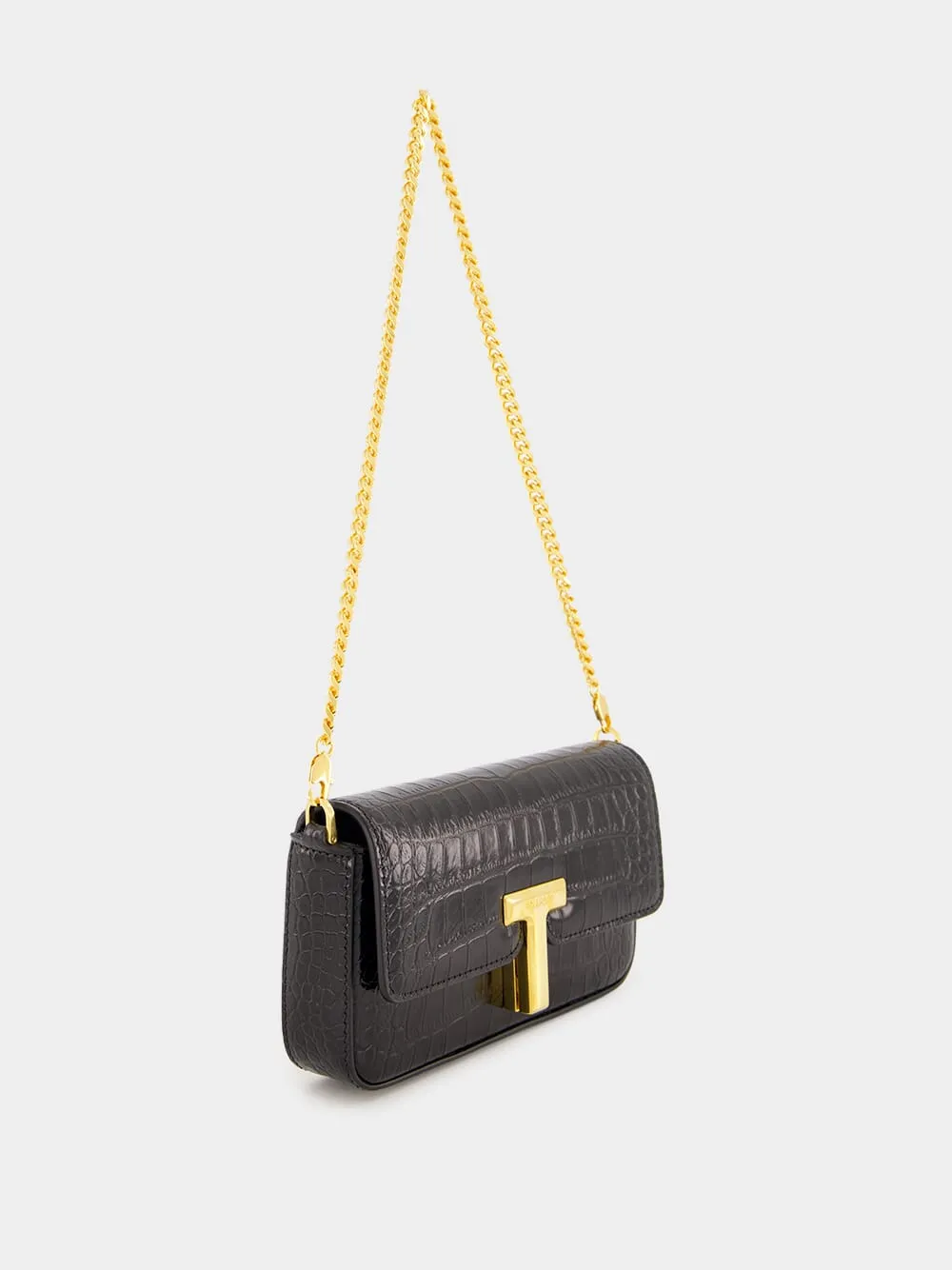 Black Croc-Embossed Mini Bag sold by Fashion Clinic product image thumbnail 4