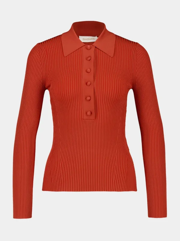 Spice Long Sleeve Polo Top sold by Fashion Clinic