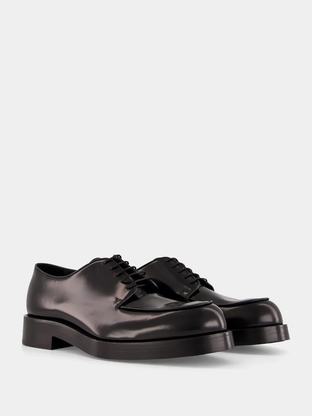 Black Brushed Leather Derby Shoes sold by Fashion Clinic product image thumbnail 3